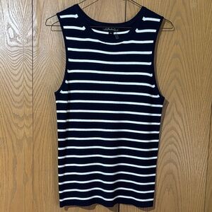 Charlie B Navy and White Striped Tank Top Large